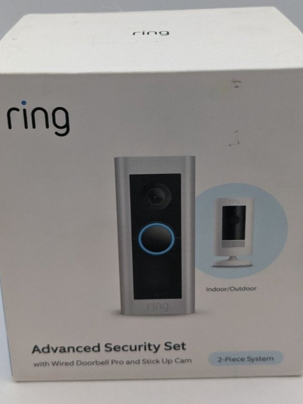 Ring Advanced Security Set Wired Doorbell Pro with Stick up Cam NOB